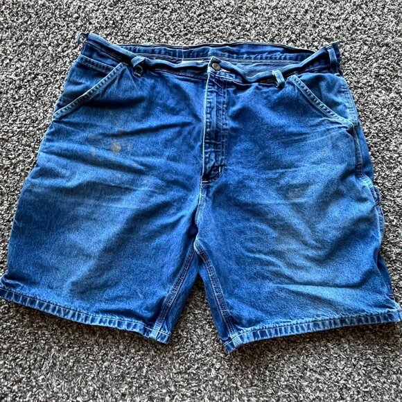 Blue Carhartt Denim Work Shorts Men's Size 38 Classic Cargo Shorts, Jorts - Picture 1 of 8